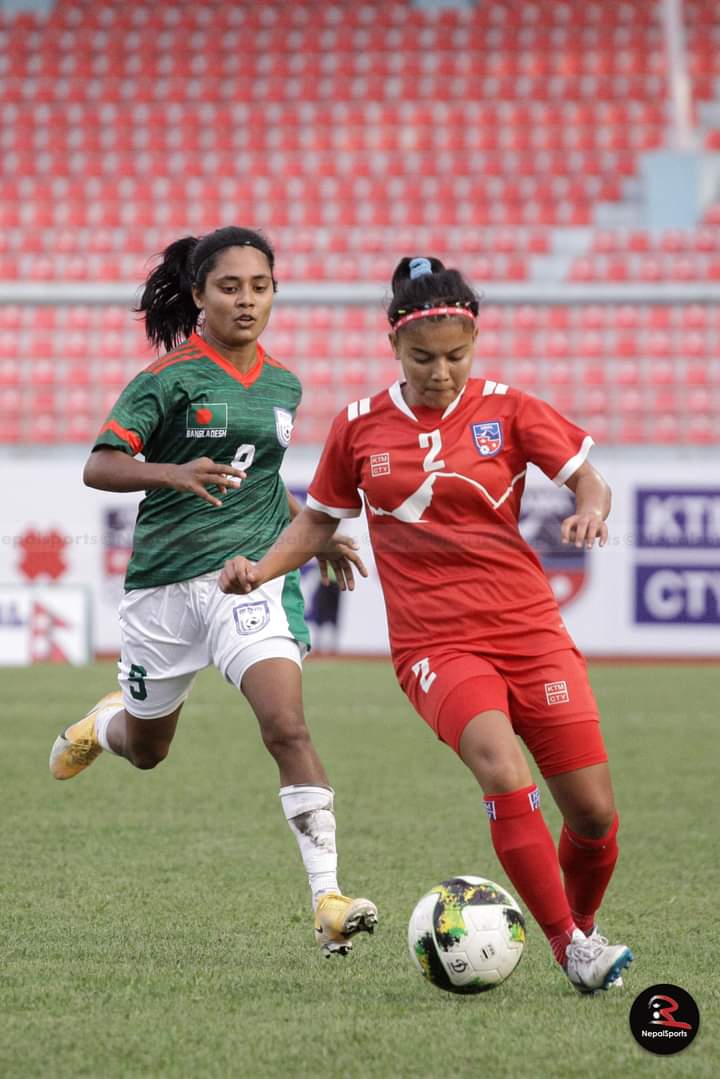 नेपालविरुद्ध बंगलादेश : पहिलो हाफ बराबरीमा